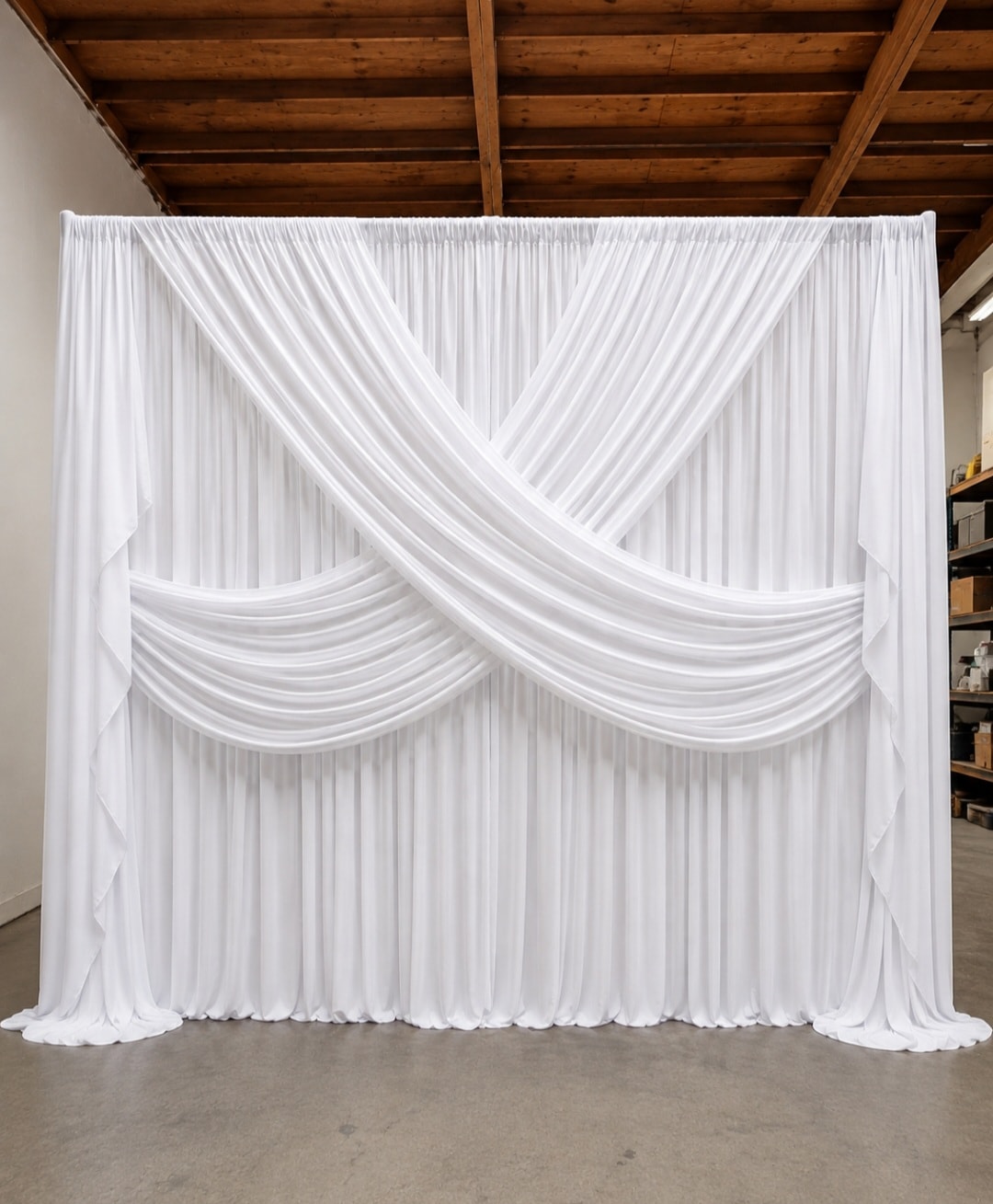 White Elegant Draped Backdrop