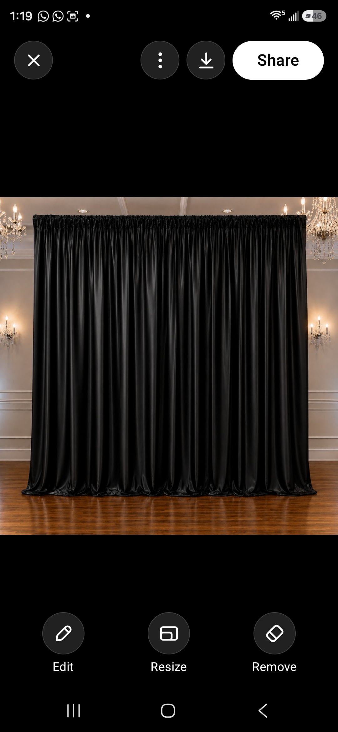 Black Polyester Drape