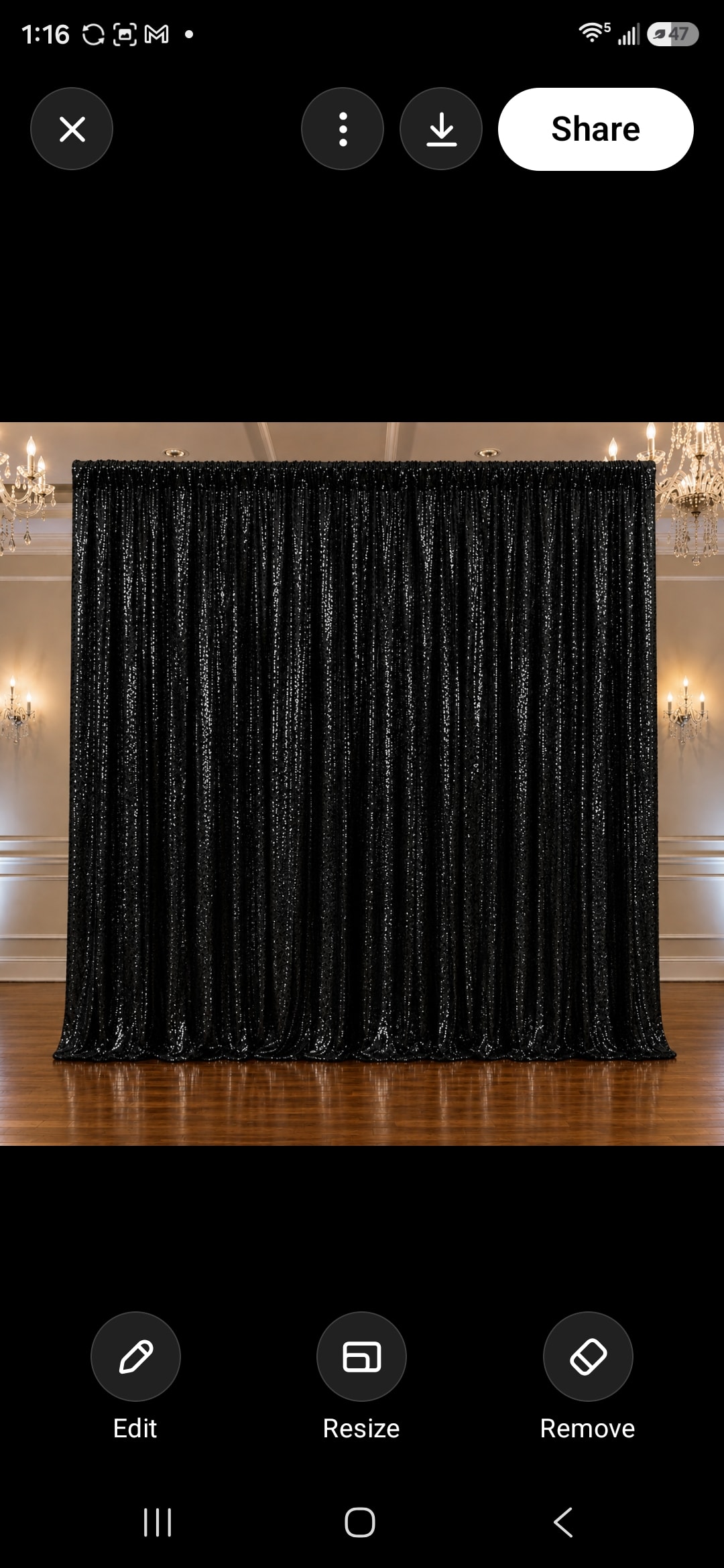 Black Sequin Drape