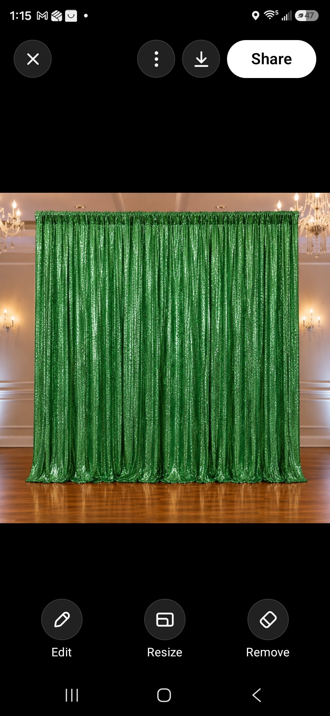 Green Sequin Drape
