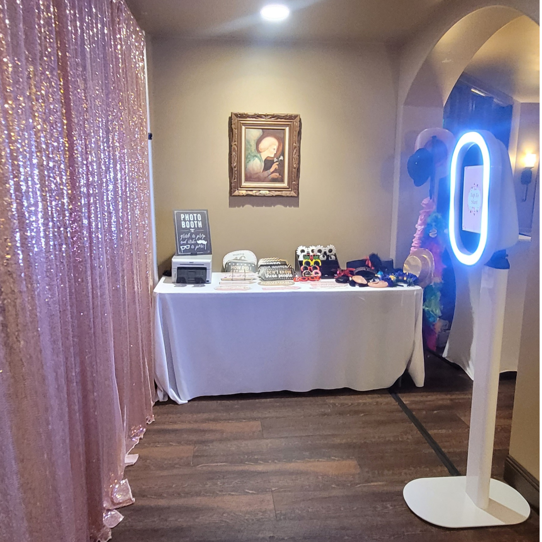 Celebration photo booth setup